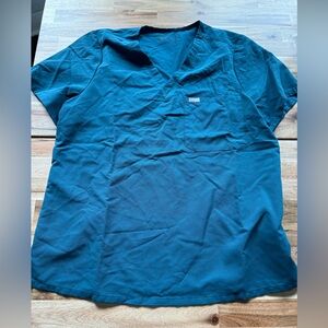 FIGS XL Caribbean blue Catarina top